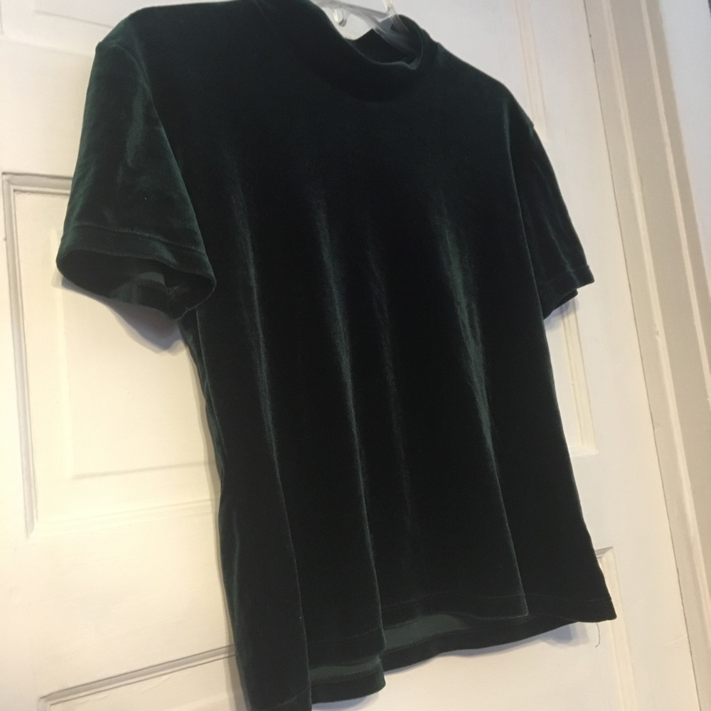 Dark green velvet top by Behar NY